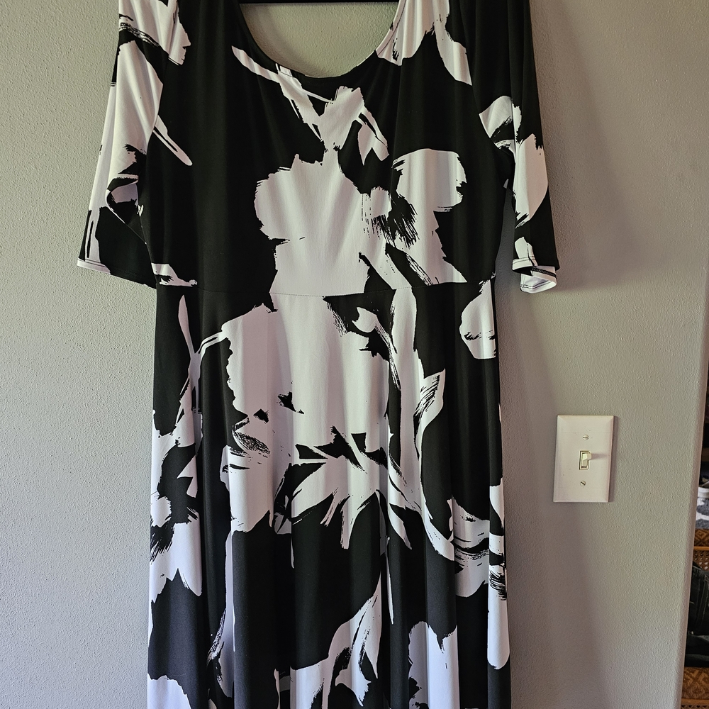 Lane Bryant Black and White Floral Dress - Picture 2 of 4